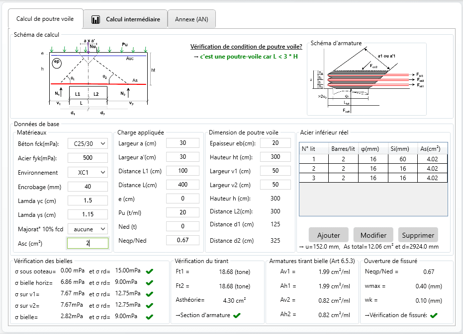 Calcul de poutre-voile EC2